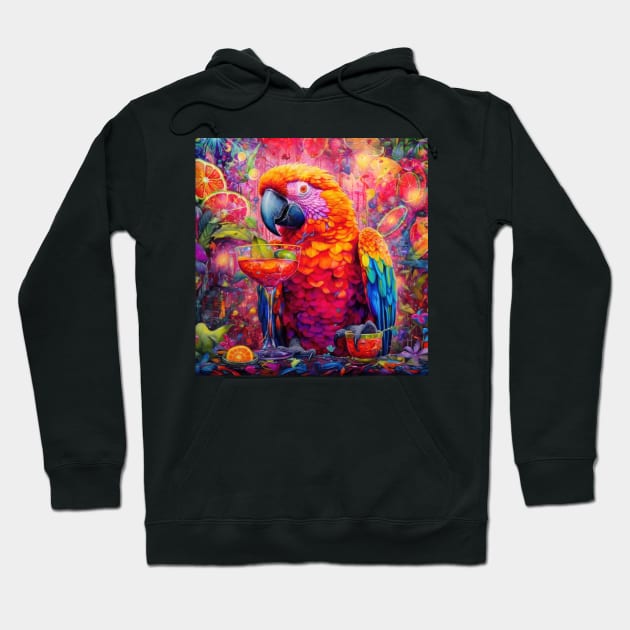 Parrot Head Hoodie by Phatpuppy Art